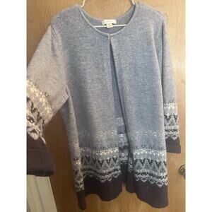 Cj Banks GrandmaCore Cottage core Sweater Blue 2x Cozy Long